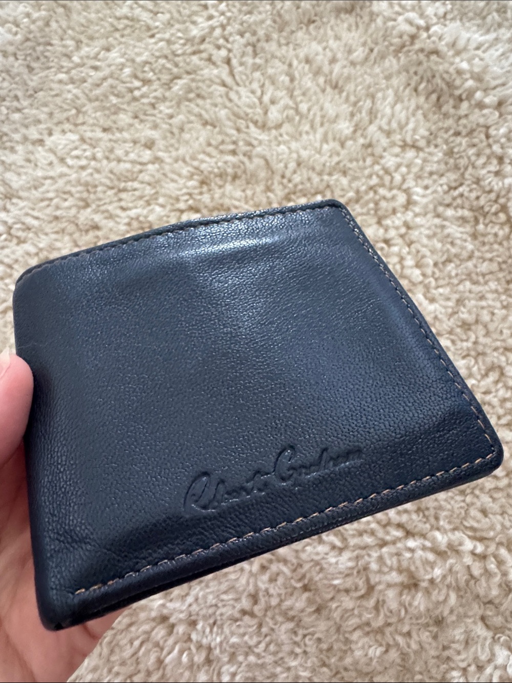 Robert Graham Blue Leather Men's Bi-Fold Wallet - Signature Embossed